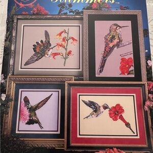Cross My Heart "Hummers" Cross Stitch Pattern Book Hummingbirds Floral Vintage